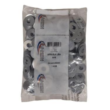 Imagem de Arruela lisa 5/16 zincado branco New-Fix Din 994 Pacote 1kg 