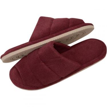 Imagem de Pantufa Feminina em Atoalhado com Solado Plano Levite - Bordô - 37/38 