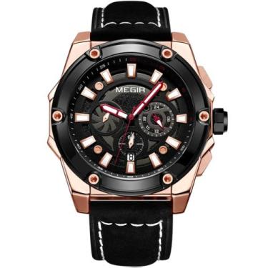 Imagem de Relógio masculino casual esportivo de quartzo com cronógrafo impermeav