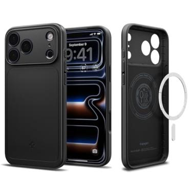 Imagem de Capa Spigen para iPhone 17 Pro, ajuste fino [MagFit] projetada para Apple iPhone 17 Pro - preta