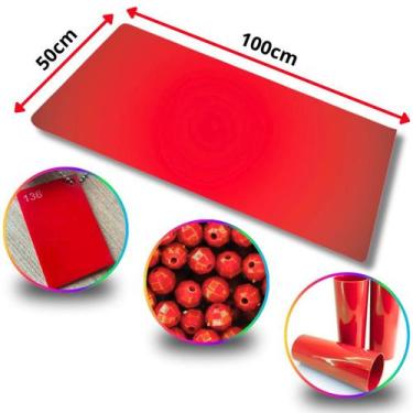 Imagem de Chapa de Acrílico Vermelho Leitoso 4mm  50x100cm  500x1000mm  Placa Tr