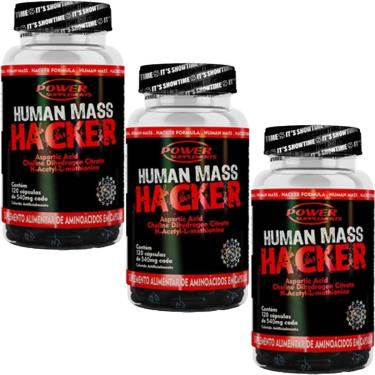 Imagem de Kit 3X Human Mass Hacker - 120 Cápsulas - Power Supplements-Masculino