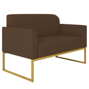 Imagem de Poltrona Namoradeira 2 Lugares Dourada S06 Marrom