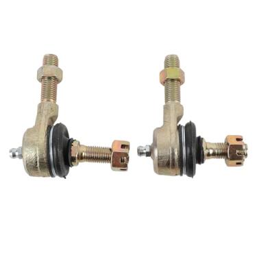 Imagem de Kuuleyn Kits de extremidade de tirante, 2 peças M10 kit de extremidade de haste de direção junta esférica liga de aço alta à prova de torção borracha antipoeira para 50cc 110cc 150cc 200cc 250cc 300cc