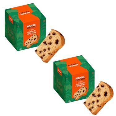 Imagem de Panettone Gotas de Chocolate 400g Kit 2 Unidades Brasil Cacau