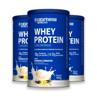 Imagem de Kit 3 Whey Protein Concentrado Catarinense 450g Baunilha