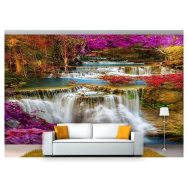 Imagem de Papel De Parede Cachoeira Natureza Mata 3D 6M² Nch124 - Você Decora