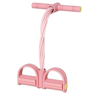 Imagem de Faixa de resistência do pedal com alças – tubo elástico de 8 tubos, equipamento de treinamento sentado para treino de corpo inteiro, treinamento de força para academia em casa, abdômen, braços, pernas