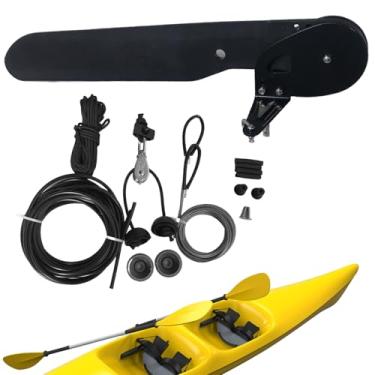 Imagem de Kit de direção de caiaque, kit de leme de direção de barco de pesca - acessórios precisos peças de nylon de substituição para barco, pesca, robalo, navio, trilha, canoa, reboque
