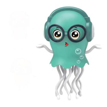 Imagem de Água-Viva Dançante Interativa com Luzes LED e Música, Brinquedo Educativo Omnidirecional, Funciona com 3 Pilhas AA não Inclusas- Toque e Anda- Divertido para Crianças-Cor Verde Turquesa