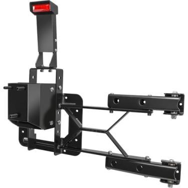 Imagem de WildGear 2563000 Suporte de guincho de pneu sobressalente para porta traseira ajustável para serviço pesado adequado para Jeep Wrangler 2007-2018, Wrangler JK 2018, rodas de até 93 cm