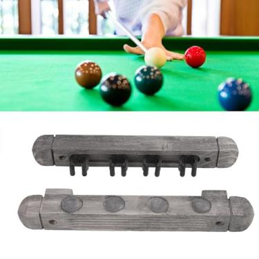 Imagem de POCREATION Suporte para Taco de Sinuca, Suporte de Parede Em Madeira Maciça para Taco de Bilhar Com Acabamento Escovado, para Casa e Clube, Cinza Prateado