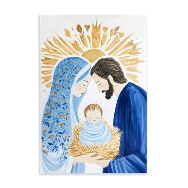 Imagem de Stupell Industries "Newborn King Nativity", arte de placa de parede, 13 x 19