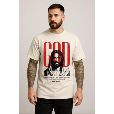 Imagem de Camiseta Masculina Deus Estampa Religiosa Palavra Bíblica Caminho Fé C