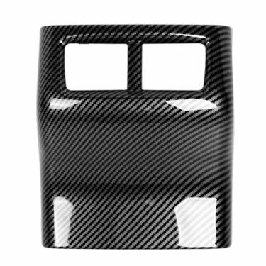 Imagem de aqxreight Tampa de Ventilação de Ar Condicionado Traseiro Decorativa Anti-arranhões Plástico ABS Acabamento Polido Decalque de Tampa de Ventilação AC Preto Fibra de Carbono Cor de Acabamento de Uso