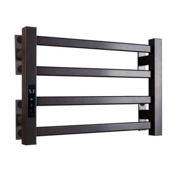 Imagem de Toalheiro Elétrico Térmico Aquecido 30x 45 - Fino Inox, PRETO, 220V