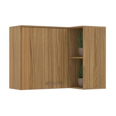 Imagem de Armário Aéreo de Canto Reto 1 Porta, Estrutura em MDP, Acabamento em Pintura UV, Puxador em Alumínio, Dobradiças Metálicas em Curva, Design Moderno e Funcional - Decibal Móveis