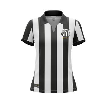 Imagem de RetrôMania Camisa Feminina Santos Bimundial Listrado 62/63