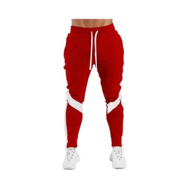 Imagem de Calças Jogger Masculinas Pretas Justas, Roupas Casuais De Fitness, Cal