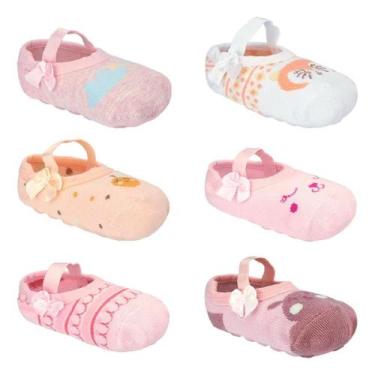 Imagem de Kit 3 Pares Meia Sapatilha Menina Bebe Pimpolho Tamanho:16 a 20 (6 a 1