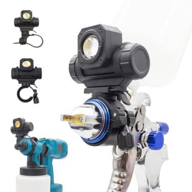 Imagem de Pistola de tinta spray recarregável com carregador - compatível com bicos de pistola de pulverização de até 5,3 cm de diâmetro, 3500K-6500K e luz LED de 500 lúmens para pistolas de pintura