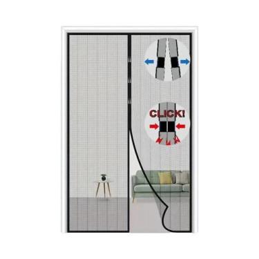 Imagem de Tela Mosquiteira Magnética Sem Furos Para Porta Com Fechamento Automát