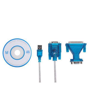 Imagem de Kit Cabo Conversor Usb Serial Rs232 Macho E Adaptador Db9