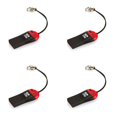 Imagem de Kit 4 X Mini Leitor Cartão De Memória Multi Card Usb 2.0