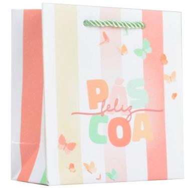 Imagem de Sacola de papel para presentes Páscoa Vibrante Pop P 5,5x7x14,3 - DA