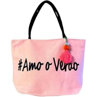 Imagem de Bolsa De Praia Sacola Impermeável Feminina Moda Praia Amo o Verão Pisc