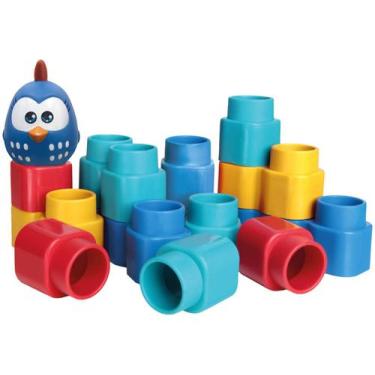 Imagem de Brinquedo Blocos de Montar Fofo Blocos Galinha Pintadinha 15 peças Elk