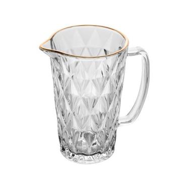 Imagem de Jarra de Vidro c/Fio de Ouro Diamond Transparente 1L - Lyor