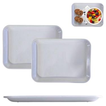 Imagem de 2 Bandejas em Melamina pra Servir Café Travessa 27x20cm - Fx