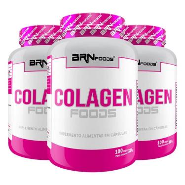 Imagem de kit 3x Colágeno Foods 100 Cápsulas - BRNFOODS-Unissex