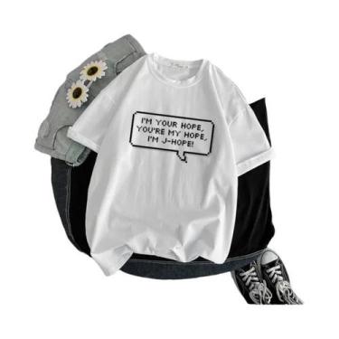 Imagem de Camiseta Feminina Coreana KPOP Agust D D-2 Álbum Yoongi Streetwear Gol