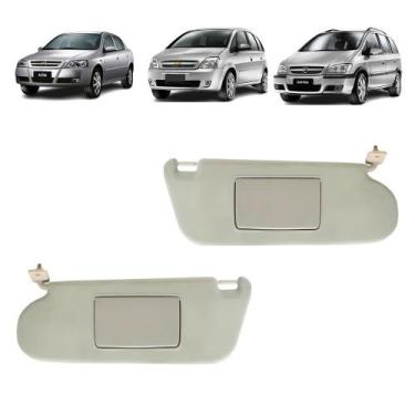 Imagem de Par Quebra Sol Cinza com Espelho Chevrolet Astra Meriva Zafira Newtec 