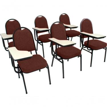 Imagem de Kit Com 6 Cadeiras Para Auditórios Linha Hotel Vermelho
