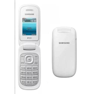 Imagem de Celular Flip Samsung 3G Simples Para Idosos - O Mais Completo, Branco