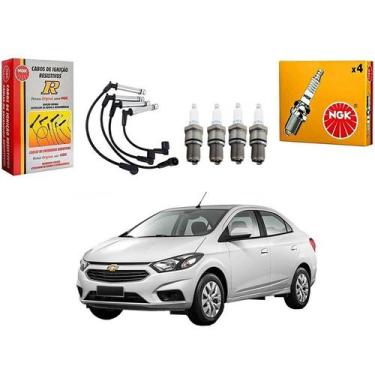 Imagem de Kit Vela Cabo Ngk Prisma 1.4 2017 A 2019