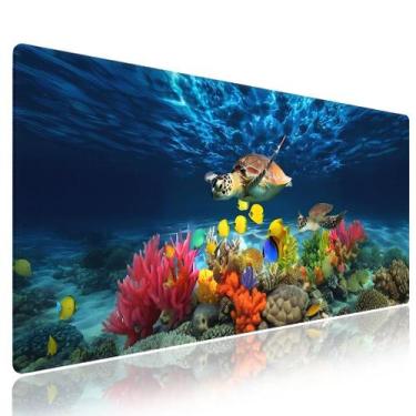 Imagem de Mouse Pad para jogos Wknoon 80x30cm Sea Turtle Underwater