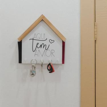 Imagem de Porta chaves e cartas "Aqui tem amor" - Geguton