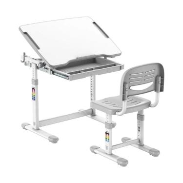 Imagem de Mesa e Cadeira Infantil para Estudos e Desenho Regulável B207-GREY Cinza Central Suportes