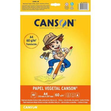 Imagem de Papel Vegetal Canson A4 com 10 Folhas  Alta Transparência