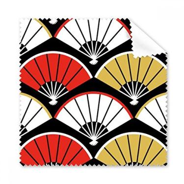 Imagem de Ventilador dobrável vermelho preto dourado pano de limpeza de tela de telefone limpador de óculos 5 peças