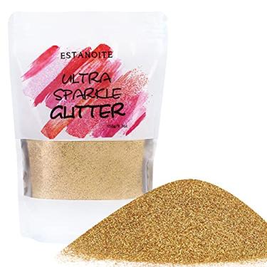 Imagem de Glitter fino holográfico, 150 g multiuso ouro extra fino artesanato glitter para artes e artesanato em resina, arte de unhas corporais, cabelo de rosto de olho, glitter holográfico para copo epóxi, fabricação de geleca (dourado)