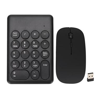 Imagem de Teclado numérico sem fio e combinação de mouse, conjunto de mouse teclado numérico USB fino portátil, mini teclado de 18 teclas conjunto de mouse 1200 DPI, para laptop notebook PC
