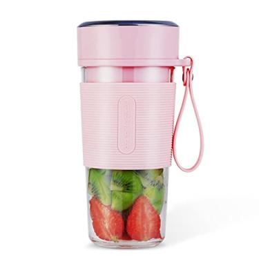 Imagem de Copo de suco misturador de frutas mini copo de viagem portátil smoothies shakes liquidificador com carregamento USB para casa cozinha escritório ao ar livre esportes melancia suco de laranja