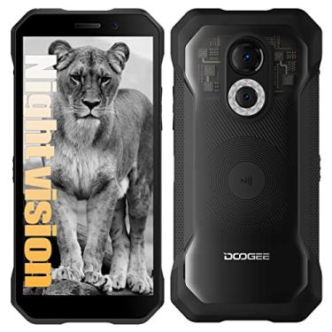 Imagem de Smartphone Android 12 robusto desbloqueado DOOGEE S61 Pro 6 GB + 128 GB Celular à prova d'água, câmera de 48 MP + câmera de visão noturna de 20 MP, tela HD + de 6,0 polegadas 5180 mAh Bateria Dual SIM 4G Telefone robusto OTG, GPS, FM, NFC (S61 Pro Transparent Black)
