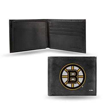 Imagem de Carteira de couro bordada da NHL Rico Industries, cor da equipe Boston Bruins, 8,2 x 10,8 cm