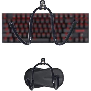 Imagem de Pacote com 2 suportes universais para teclado e mouse para montagem na parede, teclado e mouse clipe de parede suporte de armazenamento para exibição de parede suporte de teclado - sem teclado sem mouse - sem queda